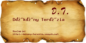 Dékány Terézia névjegykártya