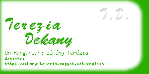 terezia dekany business card